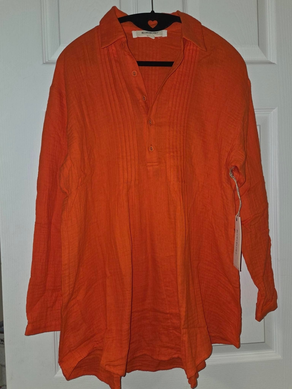 BRAND NEW WITH TAGS BLUE VELVET TUNIC TOP DRESS: sizes S, M, L available